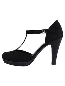 Pantofi dama, Marco Tozzi, 2-24402-22-098-Negru, elegant, textil, cu toc, negru (Marime: 38)