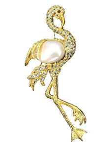 Frumoasa Venetiana Brosa argint perle