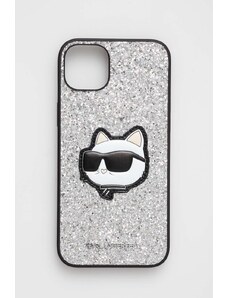 Karl Lagerfeld etui pentru telefon iPhone 14 Plus 6,7" culoarea argintiu