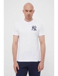 47brand tricou din bumbac MLB New York Yankees culoarea alb, cu imprimeu