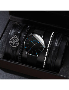 Set cadou cu ceas barbatesc Geneva XR4451 si patru bratari elegante