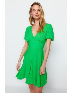 Rochie de plajă mini țesută verde trendyol