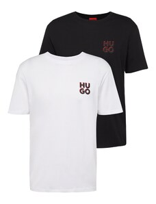 HUGO Tricou 'Dimento' roși aprins / negru / alb