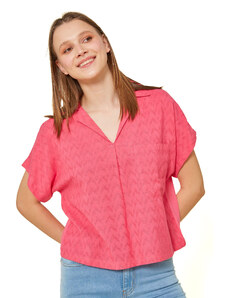 Tricou Mdm pentru Femei Lapel Shirt Combining Dobby And T-Shirt 66146863_125 (Marime: 40)