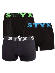 3PACK boxeri pentru copii Styx sport elastic negru (3GJ96012) 6-8 ani