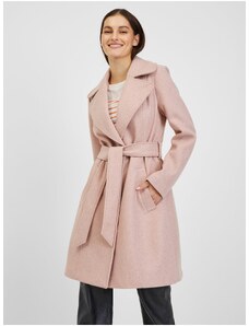 Orsay Pink Casual's Winter Coat cu curea - Femei
