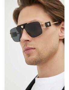 Versace ochelari de soare barbati, culoarea auriu