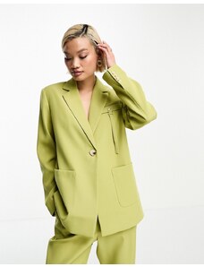 4th & Reckless pocket detail blazer co-ord in green