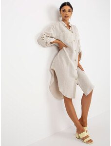 Fashionhunters Light beige oversize shirt by OCH BELLA