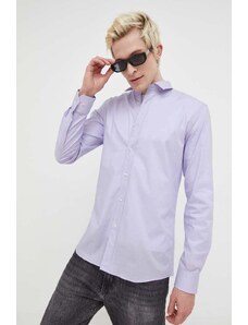 HUGO cămașă bărbați, culoarea alb, cu guler clasic, slim 50479396