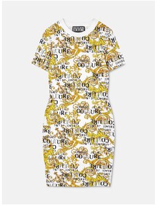 Yellow and White Women's Patterned Sheath Dress Versace Jeans Couture - Women
