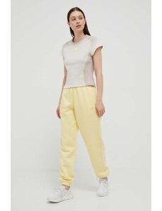 adidas Originals pantaloni de trening culoarea galben, neted