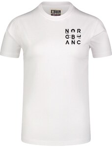 Nordblanc Tricou din bumbac organic alb pentru femei LETTERS