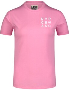 Nordblanc Tricou din bumbac organic roz pentru femei LETTERS
