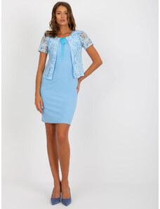 Fashionhunters Light blue sleeveless cocktail dress