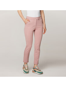 Willsoor Pantaloni eleganți roz pentru femei cu un model fin 15076