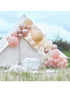 Ginger Ray Ghirlandă de baloane - Piersic, bej și roz-auriu de lux