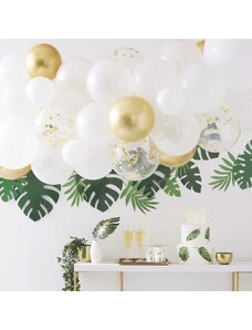 Ginger Ray Ghirlandă de baloane - auriu cromat și alb cu confetti