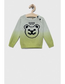 Guess pulover din bumbac pentru bebeluși culoarea verde