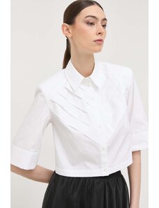 Karl Lagerfeld camasa din bumbac KL x Ultimate ikon femei, culoarea alb, cu guler clasic, relaxed