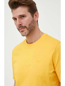 BOSS tricou din bumbac bărbați, culoarea galben, uni 50468347