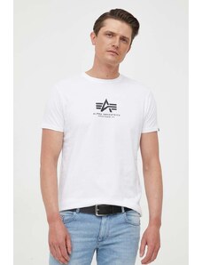 Alpha Industries tricou din bumbac culoarea alb, cu imprimeu 118533.09-White