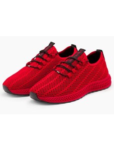 Ombre Clothing Men's mesh sneakers shoes - red V2 OM-FOKS-0117