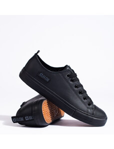 BIG STAR SHOES Men's black sneakers made of ecological leather BIG STAR KK174009