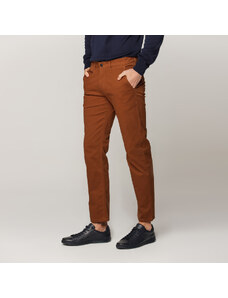 Willsoor Pantaloni pentru bărbați chino maro cu un model fin 15214
