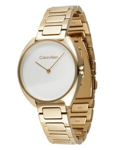 Calvin Klein Ceas analogic 'TIMELESS' auriu / alb