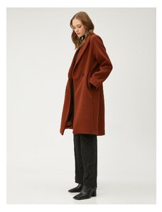 Koton Long Cachet Coat Double Breasted Double Buttoned Pocket