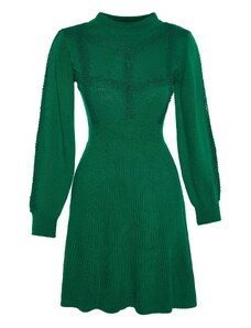 Pulover mini verde trendyol cu rochie din dantela