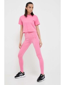 Guess pantaloni de trening culoarea roz, neted
