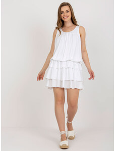 Fashionhunters OCH BELLA white ruffle sleeveless dress