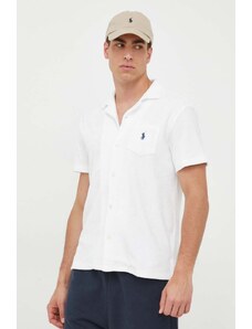 Polo Ralph Lauren cămașă bărbați, culoarea alb, cu guler clasic, regular 710899170