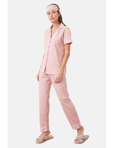 Trendyol roz imprimate tricotate pijamale Set