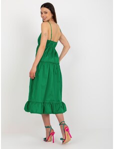 Fashionhunters Green flowing dress with ruffle OCH BELLA