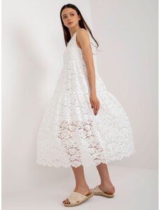 Fashionhunters White flowing dress with ruffle OCH BELLA