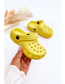 Kesi Kids Foam Crocs Slides Yellow Percy