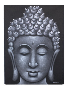 Magazincristale Tablou Buddha - Detaliu Brocart Gri