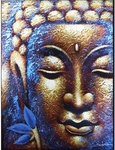 Magazincristale Tablou Buddha - Chip Auriu și Floare de Lotus