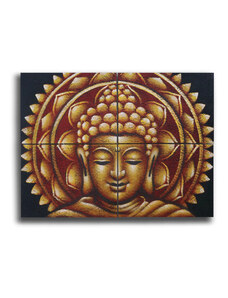 Magazincristale Detaliu Tablou Mandala Buddha Auriu Brocart 30x40cm x 4