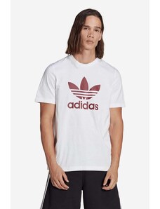 adidas Originals tricou din bumbac bărbați, culoarea alb, cu imprimeu IA4812-white