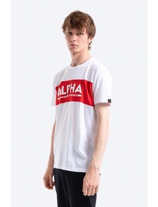 Alpha Industries tricou din bumbac culoarea alb, cu imprimeu 186505.09-white