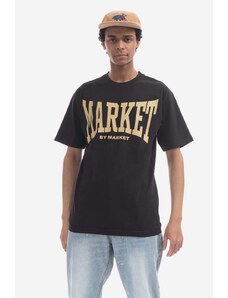 Market tricou din bumbac culoarea negru, cu imprimeu 399001370-cream