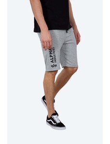 Alpha Industries pantaloni scurți Basic bărbați, culoarea gri 116364.17-grey