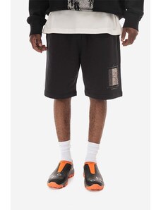 A-COLD-WALL* pantaloni scurți din bumbac Foil Grid Sweat Shorts culoarea negru ACWMB132.-BLACK