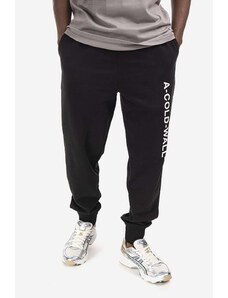 A-COLD-WALL* pantaloni de trening din bumbac Essential Logo Sweatpants culoarea negru, cu imprimeu ACWMB148.-BLACK