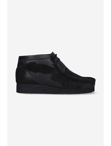 Clarks Originals pantofi de piele Wallabee Boot Patch bărbați, culoarea negru, 26163921