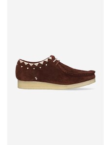 Clarks Originals pantofi de piele întoarsă Wallabee culoarea maro, 26168847